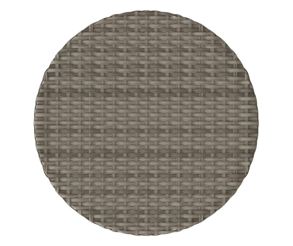 Бистро комплект с възглавници 3 части сив полиратан - 10