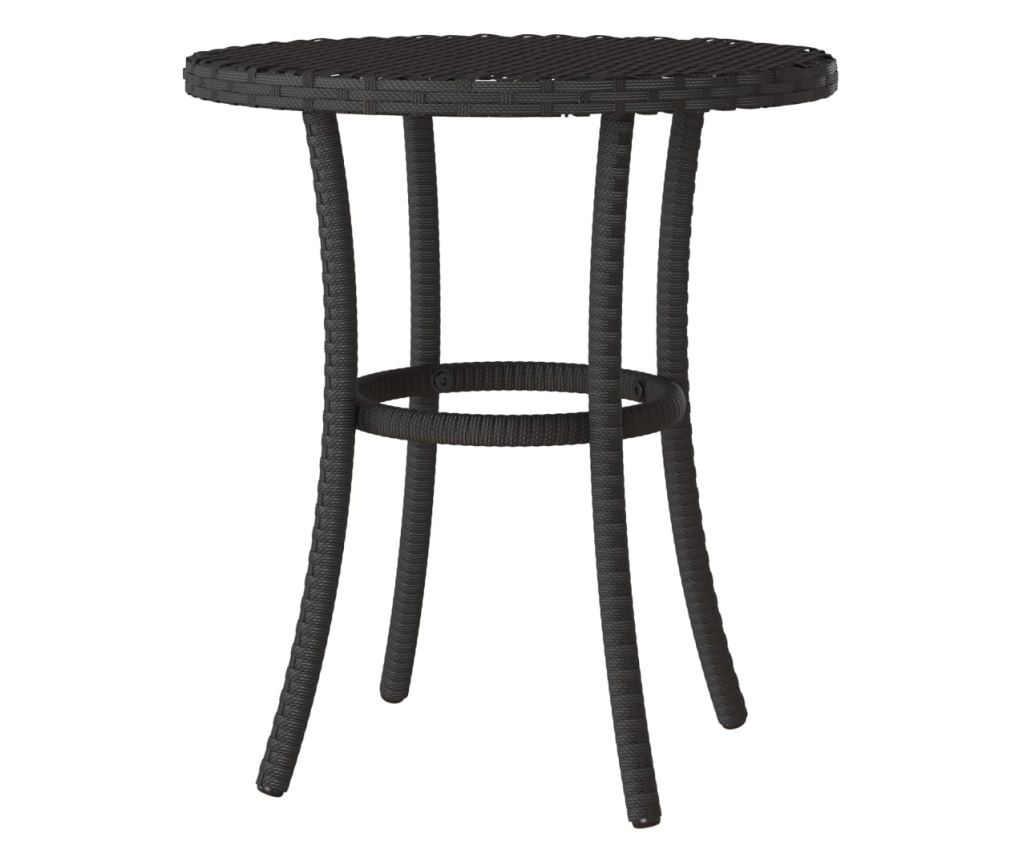 Бистро комплект с възглавници 3 части черен полиратан - 9