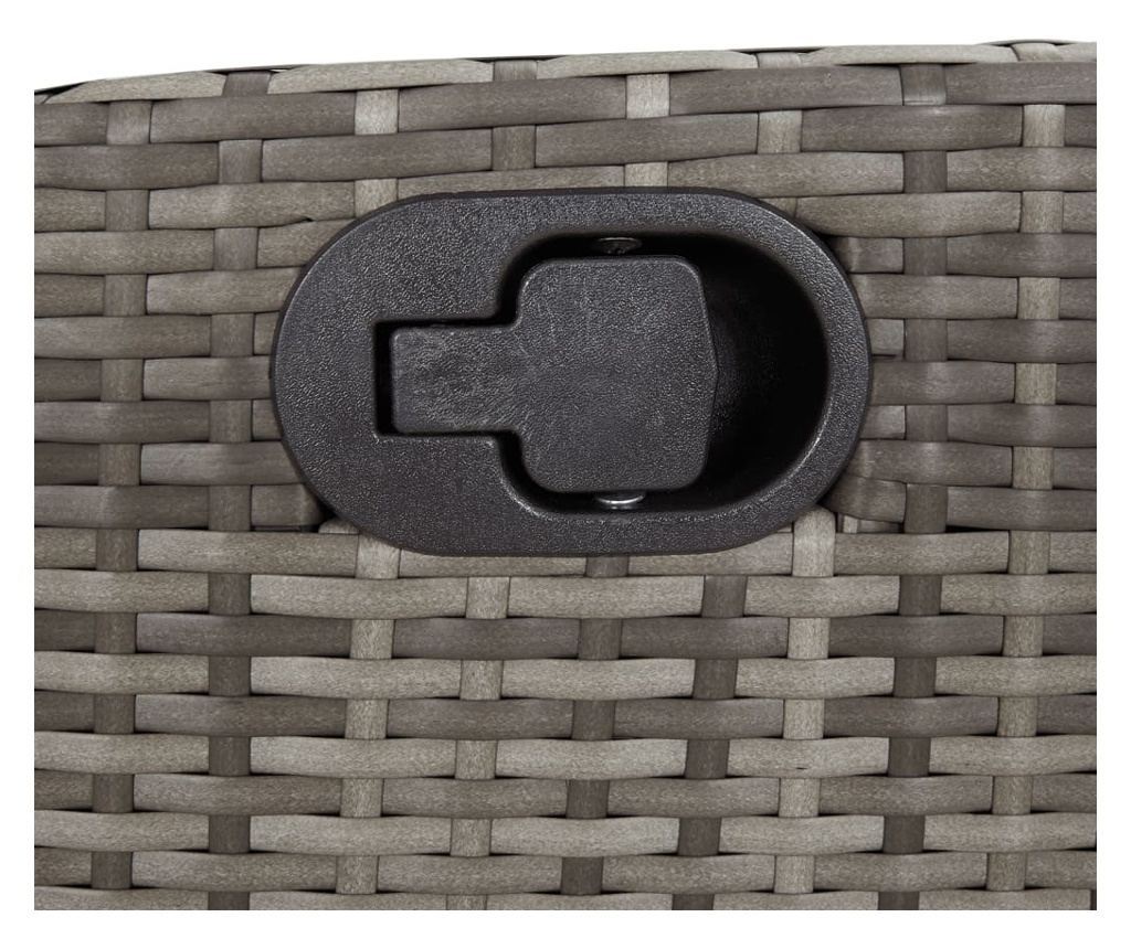 Накланяща се градинска пейка с възглавници сив полиратан - 8