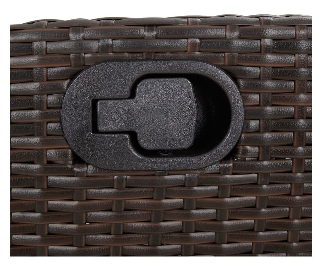 Накланяща се градинска пейка с възглавници кафяв полиратан - 8