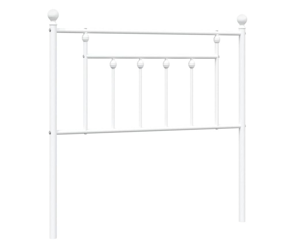 Metalni uzglavlje za krevet, bijelo, 90 cm - 3