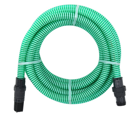 Furtun de aspirație cu racorduri din PVC, verde 1" 7 m, PVC