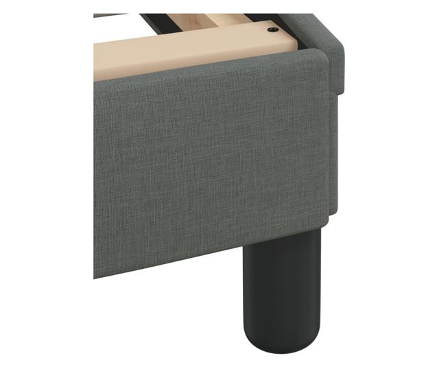 sötétszürke szövet ágykeret matrac nélkül 140 x 190 cm