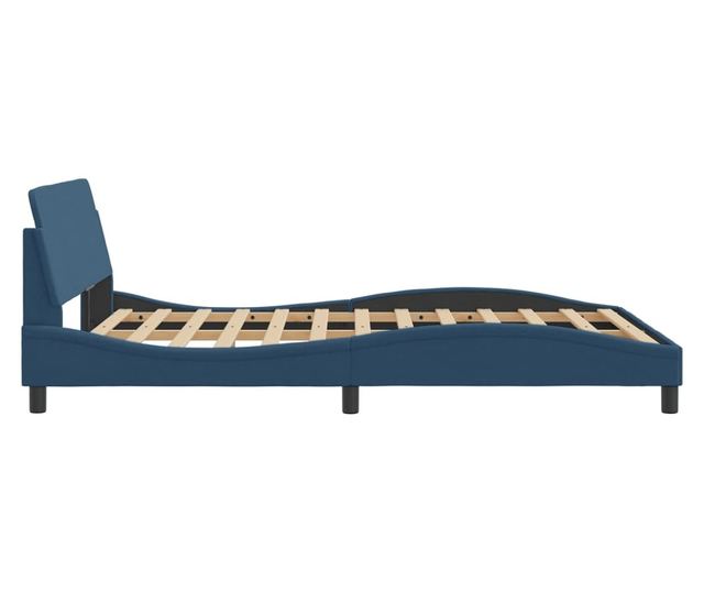 kék szövet ágykeret fejtámlával matrac nélkül 140x200 cm