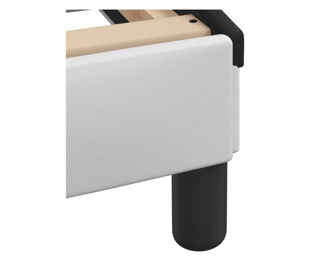 Легло с матрак, бяло и черно, 140x200 см, изкуствена кожа