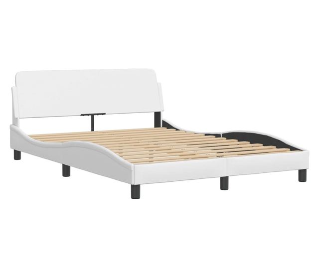 Легло с матрак, бяло, 140x200 см, изкуствена кожа