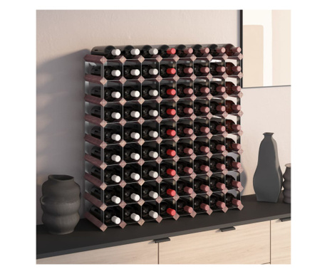 Suport sticle de vin, 72 sticle, maro, lemn masiv de pin