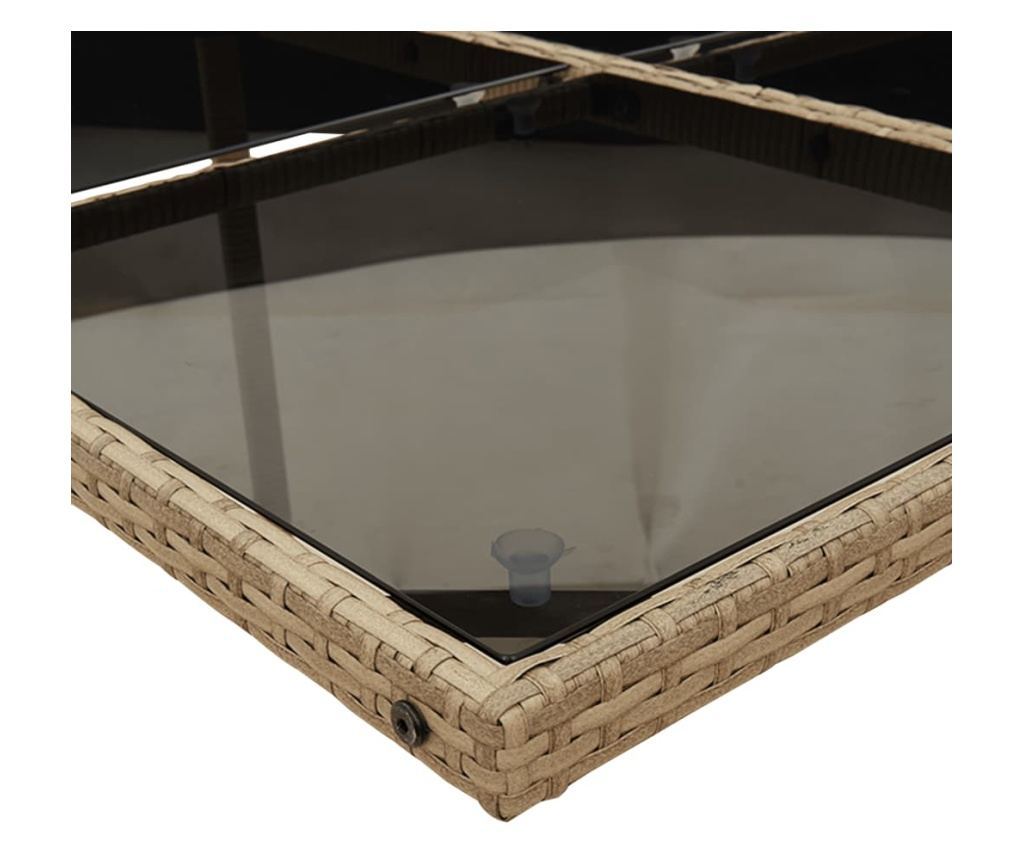 Градински комплект с възглавници, 13 части, бежов полиратан - 5