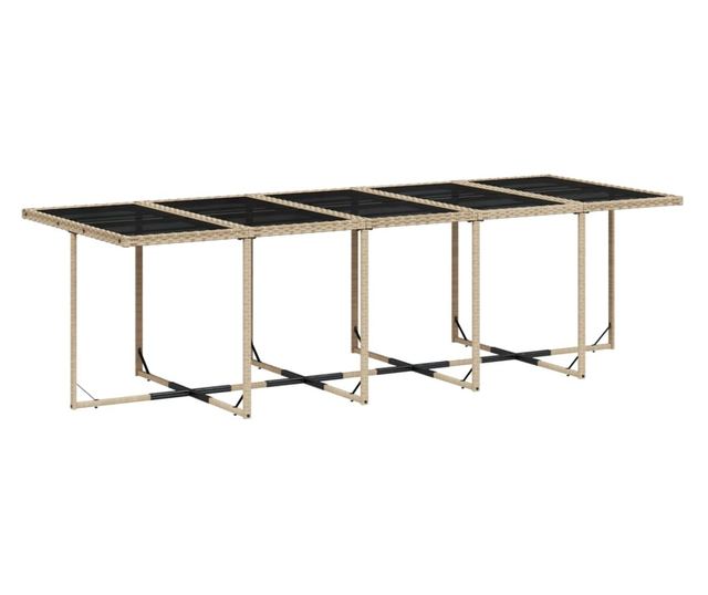 Градински комплект с възглавници 15 части бежов полиратан