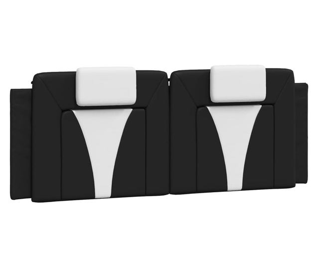 Легло с матрак, черно и бяло, 140x190 см изкуствена кожа