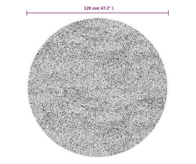 PAMPLONA fekete magas szálú bolyhos modern szőnyeg Ø 120 cm