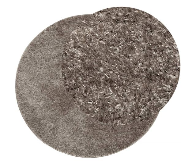 ISTAN szürke hosszú szálú fényes szőnyeg Ø 100 cm