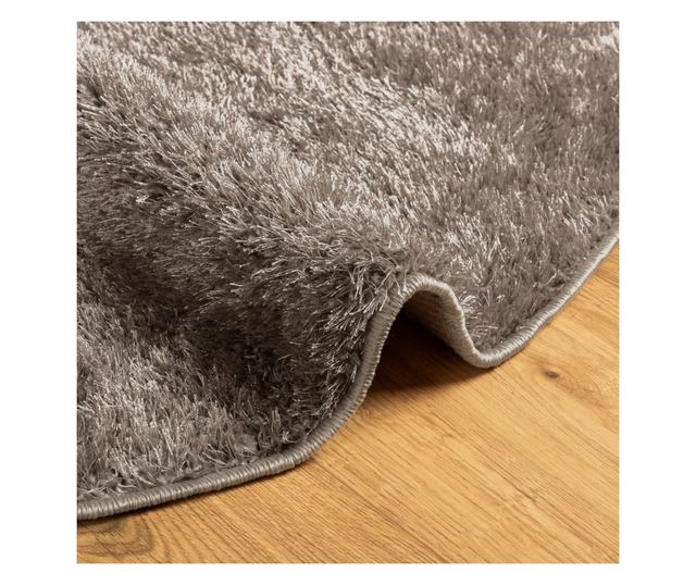 ISTAN szürke hosszú szálú fényes szőnyeg Ø 100 cm