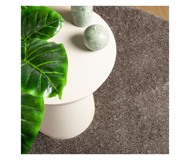 ISTAN szürke hosszú szálú fényes szőnyeg Ø 100 cm