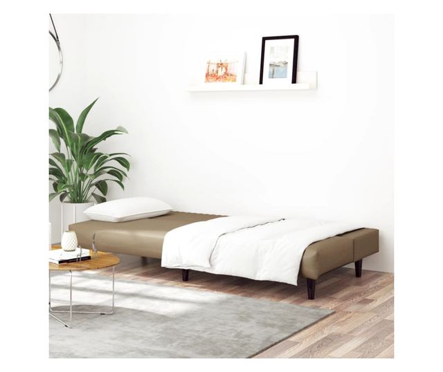 kétszemélyes kávészínű műbőr dívány