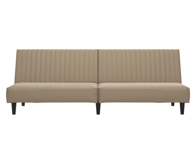 kétszemélyes kávészínű műbőr dívány