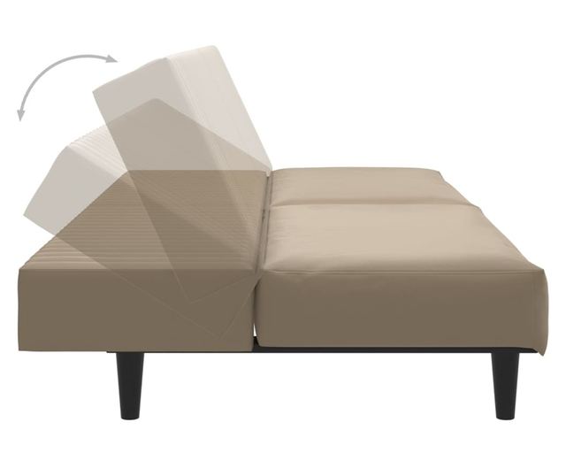 kétszemélyes kávészínű műbőr dívány