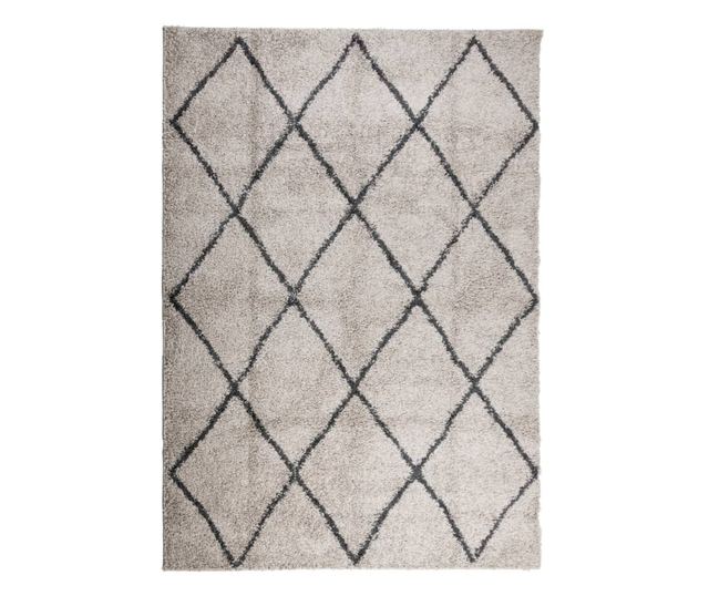 PAMPLONA bézs és antracit bolyhos modern szőnyeg 160 x 230 cm