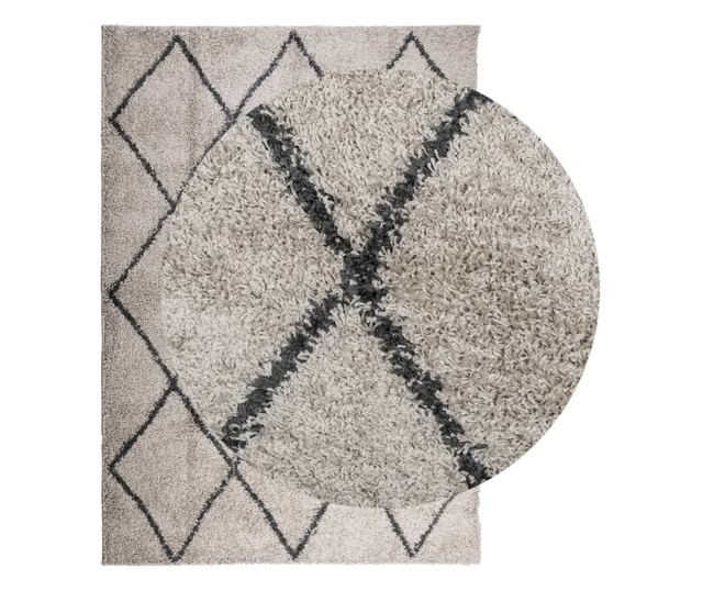 PAMPLONA bézs és antracit bolyhos modern szőnyeg 160 x 230 cm