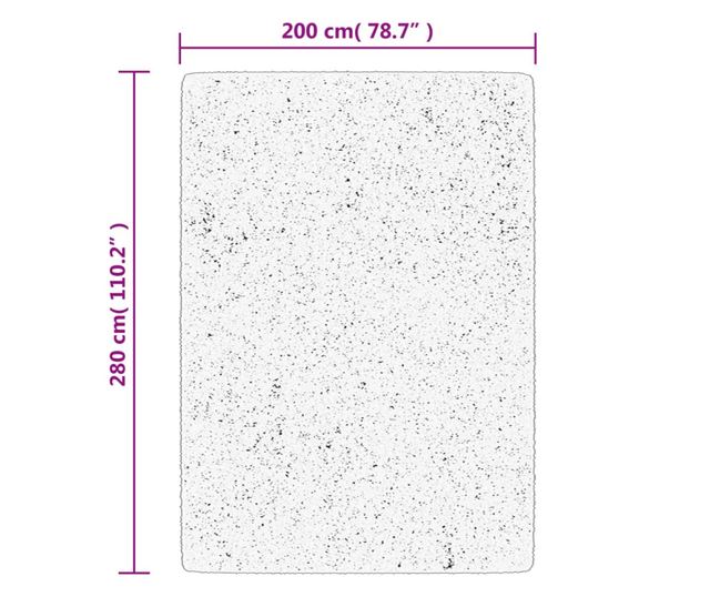 PAMPLONA fekete és krém bolyhos modern szőnyeg 200 x 280 cm