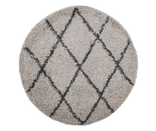 PAMPLONA bézs és antracit bolyhos modern szőnyeg Ø 200 cm