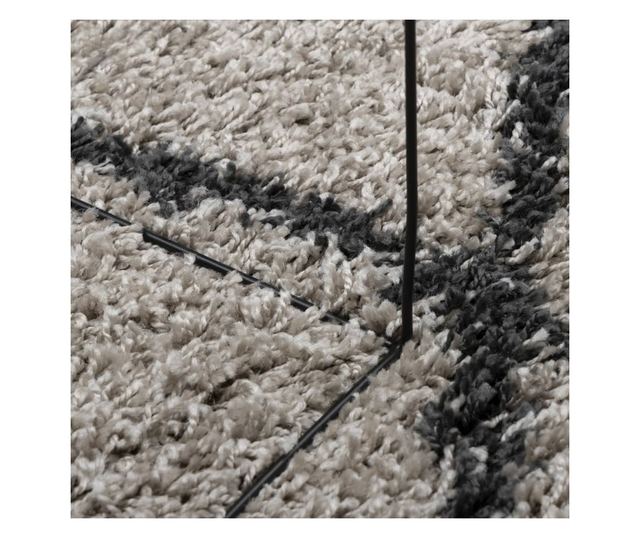 PAMPLONA bézs és antracit bolyhos modern szőnyeg Ø 280 cm