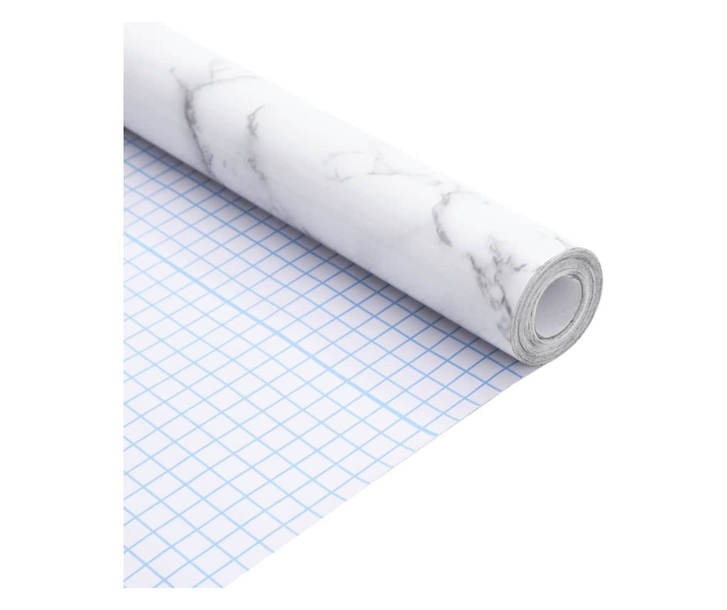 Nalepke za pohištvo samolepilne marmor bele 90x500 cm PVC - 8