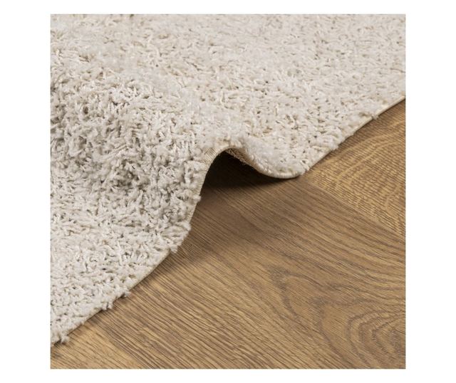PAMPLONA krémszínű magas szálú bolyhos modern szőnyeg 240x240cm