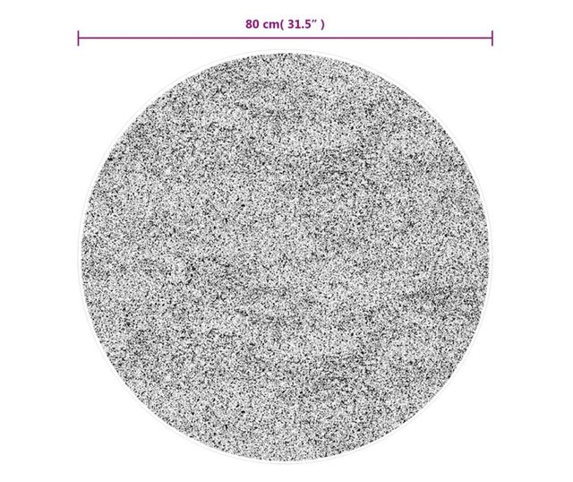 PAMPLONA antracit magas szálú bolyhos modern szőnyeg Ø 80 cm