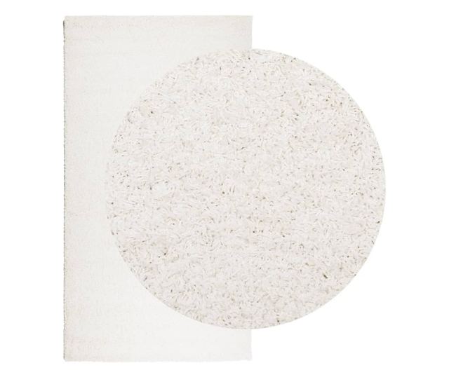 PAMPLONA krémszínű magas szálú bolyhos modern szőnyeg 60x110 cm