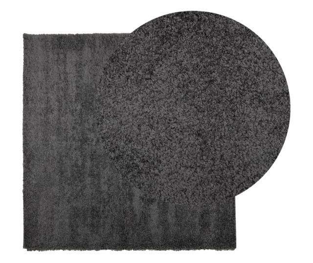 PAMPLONA antracit magas szálú bolyhos modern szőnyeg 160x160 cm