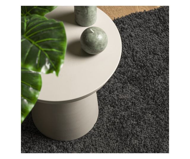 PAMPLONA antracit magas szálú bolyhos modern szőnyeg 160x160 cm