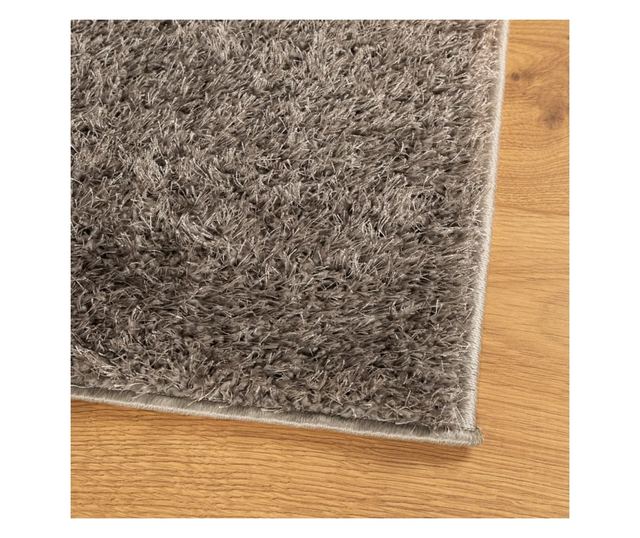 ISTAN szürke hosszú szálú fényes szőnyeg 240 x 340 cm