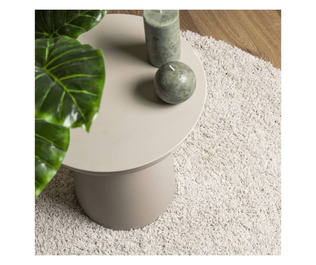 PAMPLONA krémszínű magas szálú bolyhos modern szőnyeg 60x110 cm