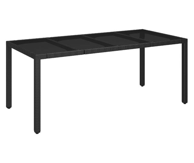 Vrtni namještaj s jastucima, 9 dijelova, crni, poliratan