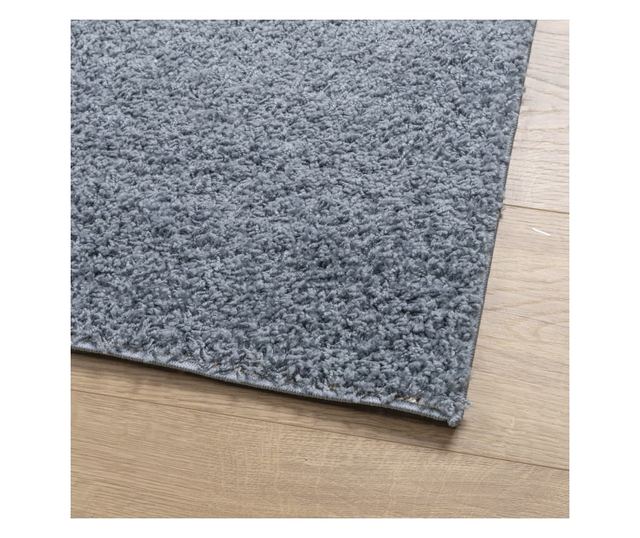 PAMPLONA kék magas szálú bolyhos modern szőnyeg 80 x 200 cm