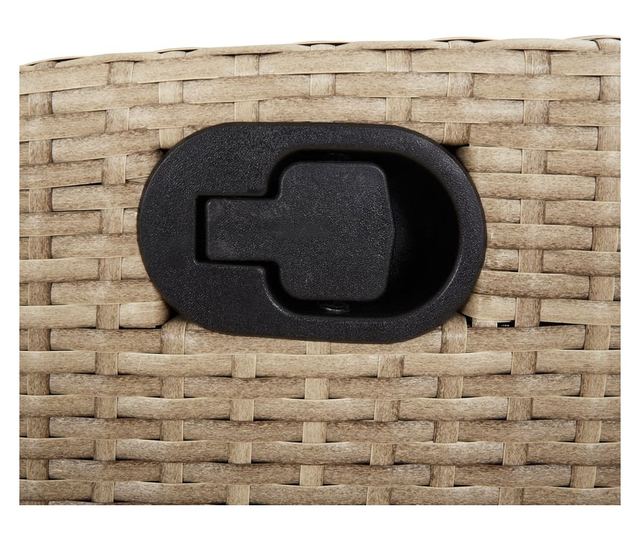 2 db bézs polyrattan dönthető kerti szék párnákkal