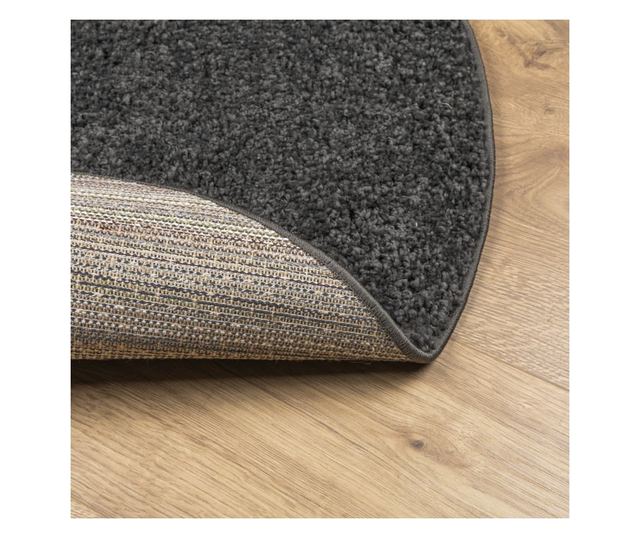 PAMPLONA antracit magas szálú bolyhos modern szőnyeg Ø 80 cm