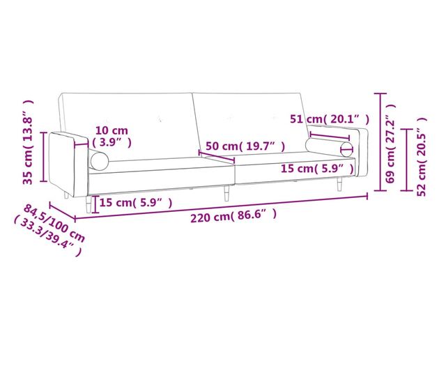 kétszemélyes sötétzöld bársony kanapéágy két párnával