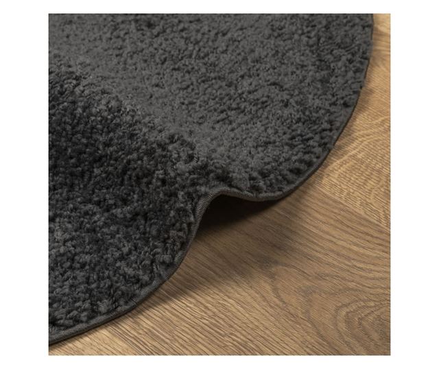 PAMPLONA antracit magas szálú bolyhos modern szőnyeg Ø 80 cm
