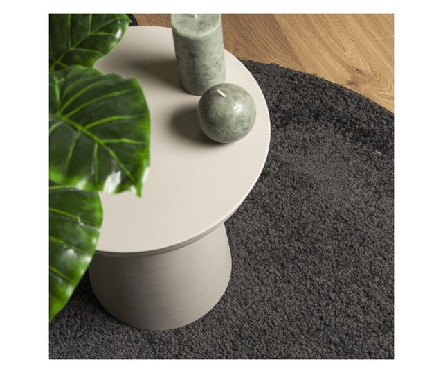 PAMPLONA antracit magas szálú bolyhos modern szőnyeg Ø 80 cm