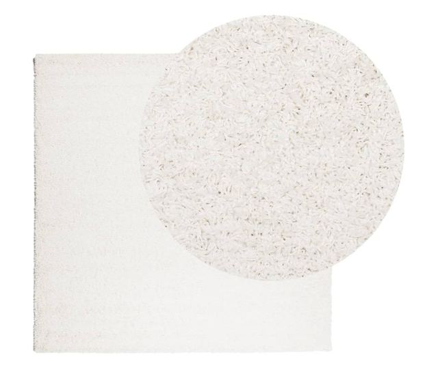 PAMPLONA krémszínű magas szálú bolyhos modern szőnyeg 240x240cm