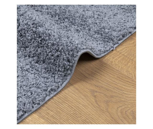 PAMPLONA kék magas szálú bolyhos modern szőnyeg 80 x 200 cm