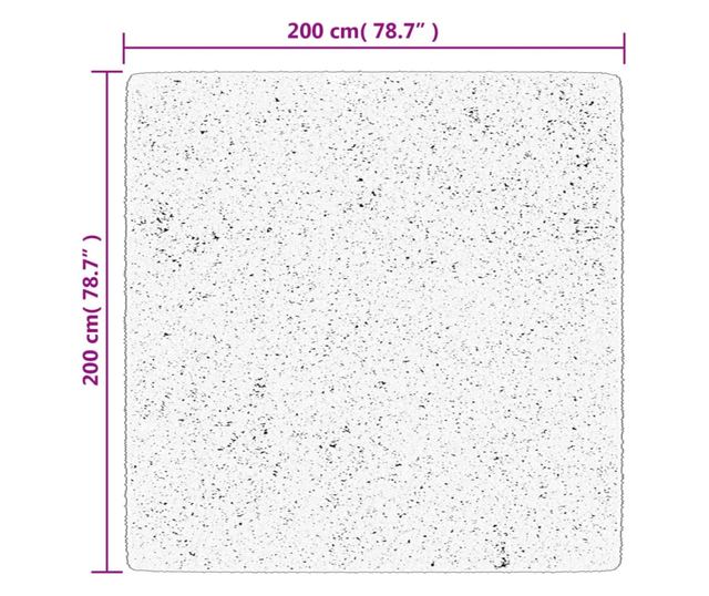 PAMPLONA fekete magas szálú bolyhos modern szőnyeg 200 x 200 cm