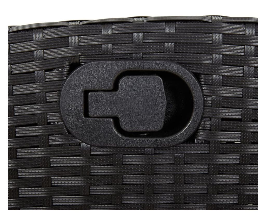 Накланяща се градинска пейка с възглавници черен полиратан - 8