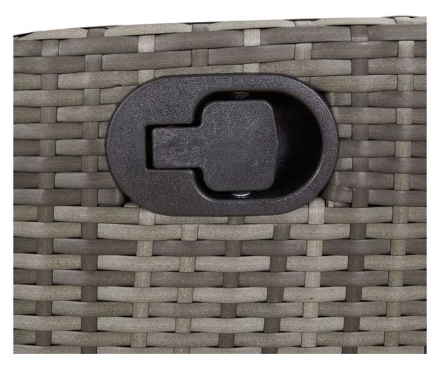 szürke polyrattan dönthető kerti szék lábtartóval