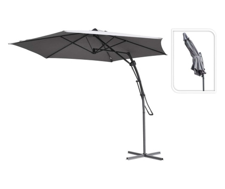 ProGarden Umbrelă de soare suspendată, gri, 300 cm