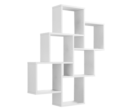 Raft de perete cu 8 compartimentele, alb