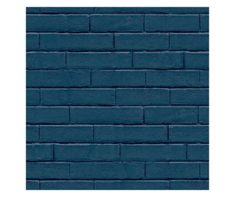 Tapet „Good Vibes Brick Wall”, albastru