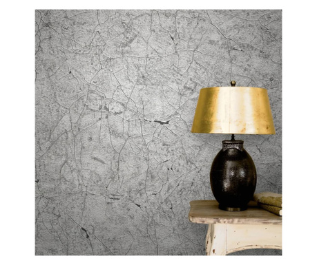 Tapet „Vintage Deluxe Stucco Crackle”, gri metalizat